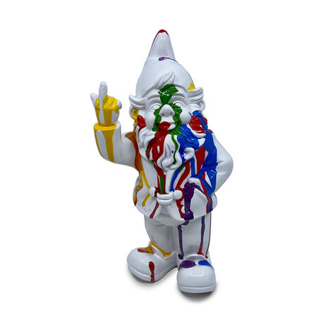Stoobz Design Beeld Kabouter F*ck You Art Wit-Multicolor 20cm – Kleurrijke Middelvinger Kabouter met Unieke Verfafwerking Stoobz Design Beeld Kabouter F*ck You Art Wit-Multicolor 20cm – Kleurrijke Middelvinger Kabouter met Unieke Verfafwerking