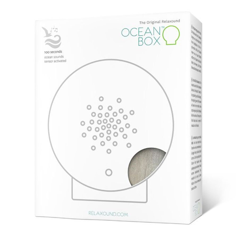 Zwitscherbox - Oceanbox Vintage Hout - Oplaadbare Geluidsbox met Zeegeluiden en Bewegingssensor