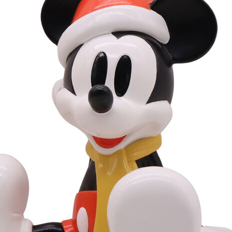 Disney - Disney Mickey Mouse Kerstbeeld Zittend 20cm – Handbeschilderd Kerstfiguur met Kerstmuts en Sjaal Disney - Disney Mickey Mouse Kerstbeeld Zittend 20cm – Handbeschilderd Kerstfiguur met Kerstmuts en Sjaal