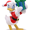 Disney - isney Donald Duck Kerstbeeld met Cadeau 20cm – Handbeschilderd Kerstfiguur met Kerstmuts en Geschenk