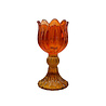 Melting Pot - Waxinelichthouder Tulp Oranje Amber Glas 8x14cm Melting Pot - Waxinelichthouder Tulp Oranje Amber Glas 8x14cm