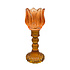 Waxinehouder Tulp Oranje Amber Glas 8x20cm