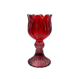 Melting Pot - Waxinehouder Tulp Rood Bordeaux Glas 8x14cm Melting Pot - Waxinehouder Tulp Rood Bordeaux Glas 8x14cm