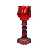Waxinehouder Tulp Rood Bordeaux Glas 8x20cm