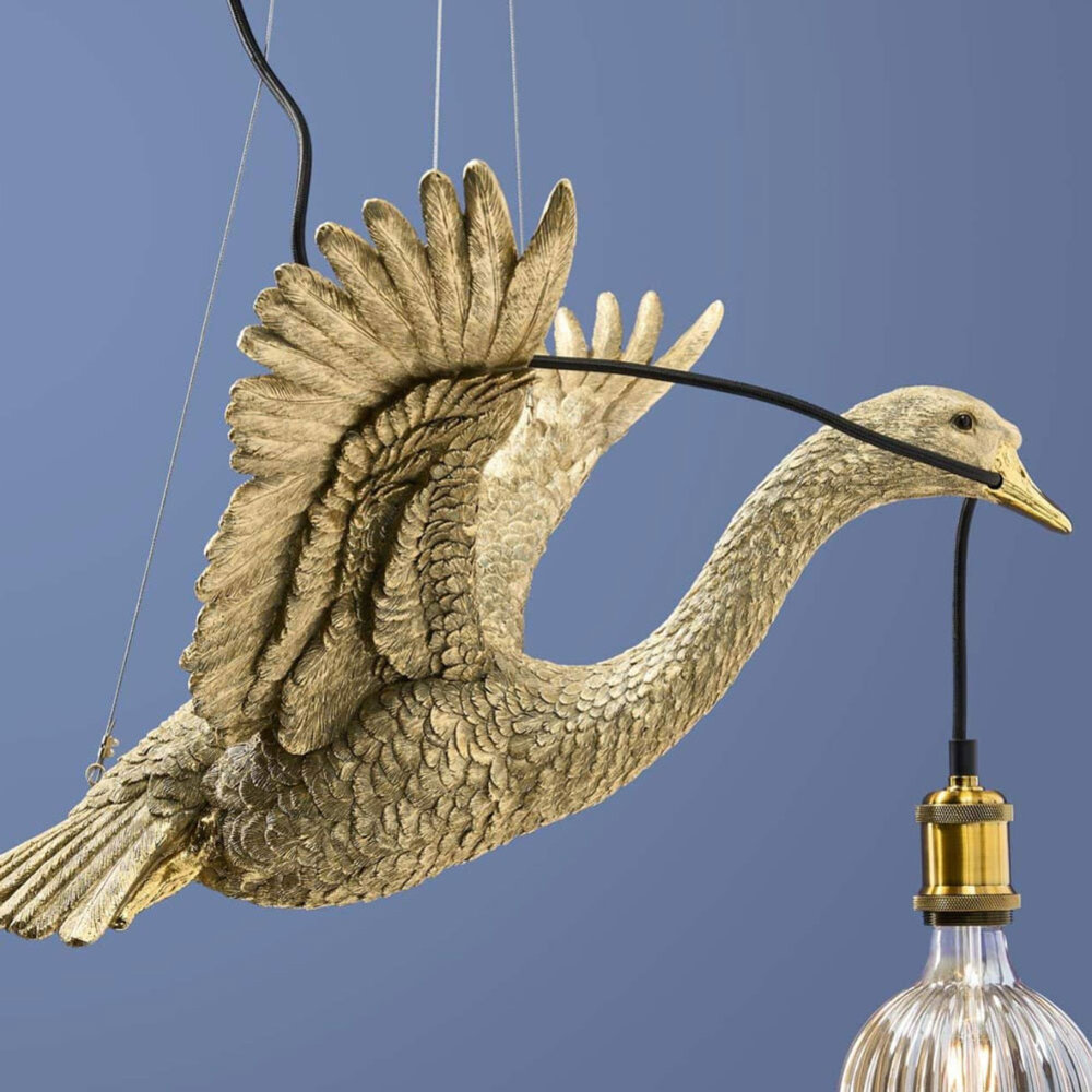 Werns - Flying Ducky Hanglamp Goud – Vliegende Eend met Gespreide Vleugels