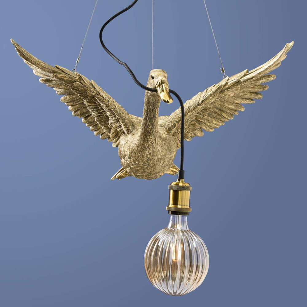 Werns - Flying Ducky Hanglamp Goud – Vliegende Eend met Gespreide Vleugels