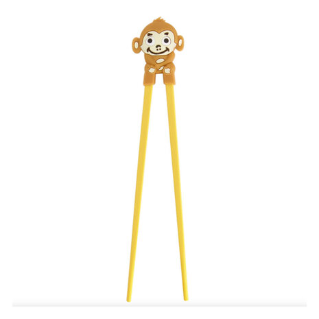 Tokyo Design Studio - Kinder Eetstokjes Aapje Caramel 22cm - Gele Chopsticks met Vrolijk Apenfiguurtje Tokyo Design Studio - Kinder Eetstokjes Aapje Caramel 22cm - Gele Chopsticks met Vrolijk Apenfiguurtje