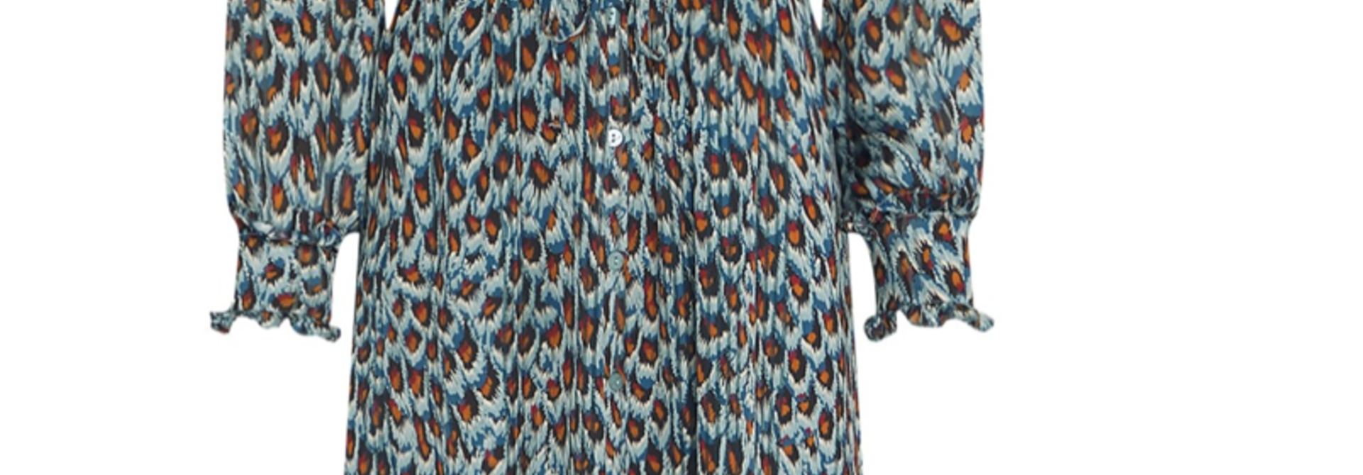 Fia dress Dusty Blue / Taupe Peacock party
