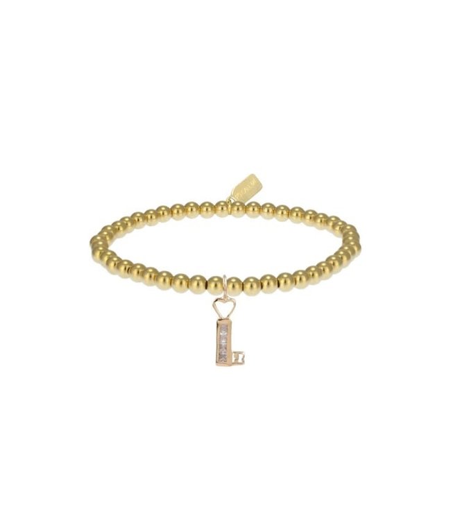 Ps call me Bracelet gold colored key strass