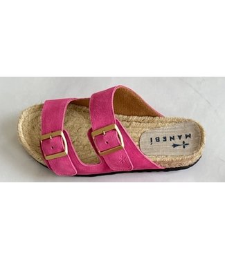Manebi Sandals bold pink suede