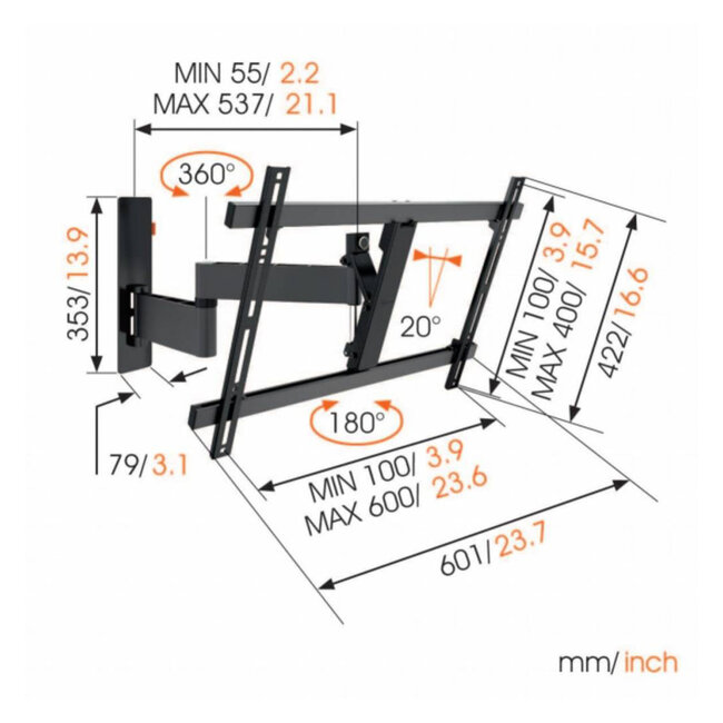 Vogel's WALL3345B muurbeugel