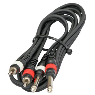 Hilec 2-0430 Assembled cable signal 2x RCA + mono Jack 1.5m