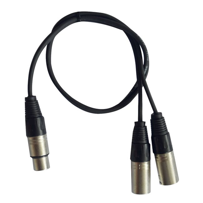 Hilec CL-28/0.6 1x vrouwelijke XLR / 2x mannelijke XLR kabel 0.6m