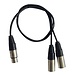 Hilec CL-28/0.6 1x vrouwelijke XLR / 2x mannelijke XLR kabel 0.6m