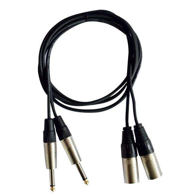 Hilec CL-40/3 2x Mono 6.35 Jack / 2x mannelijke XLR kabel 3m
