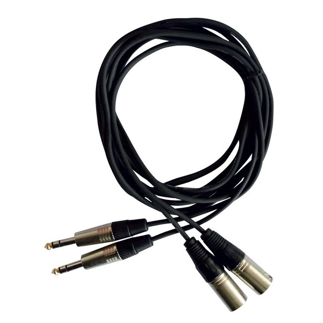 Hilec CL-41/3 2x mannelijke XLR / 2x mannelijke stereo Jack kabel 3m