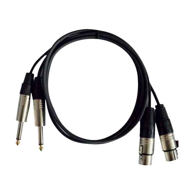 Hilec CL-42/3 2x vrouwelijke XLR / 2x mannelijke mono Jack kabel 3m