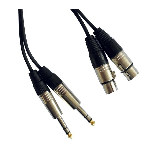 Hilec CL-43/3 2x vrouwelijke XLR / 2x mannelijke stereo Jack kabel 3m