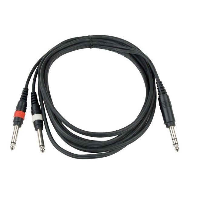 Hilec CL-36/1,5 1x naar 2x mannelijke mono 6.35 Jack kabel 1.5m