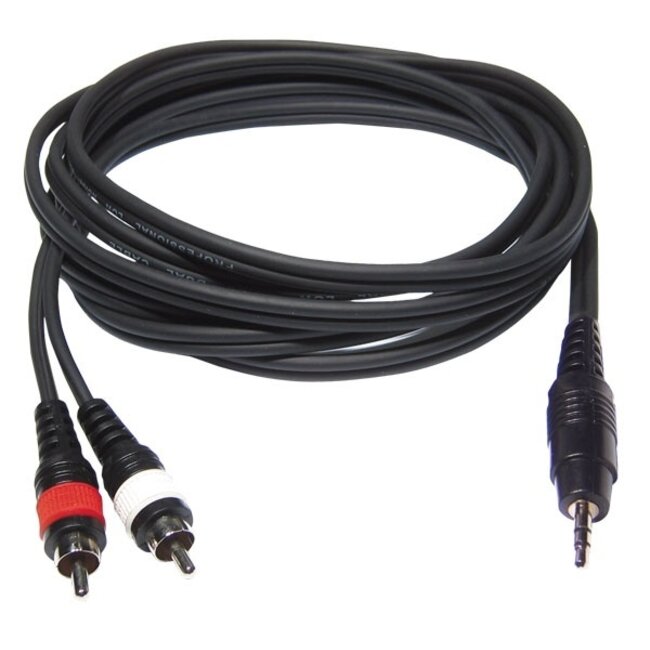 Hilec CL-30/3 1x mannelijke stereo mini Jack 3.5 / 2x mannelijke RCA kabel 3m