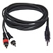 Hilec CL-30/3 1x mannelijke stereo mini Jack 3.5 / 2x mannelijke RCA kabel 3m