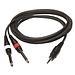 Hilec CL-31/3 1x mannelijke stereo 3.5 mini Jack / 2x mannelijke mono 6.35 Jack kabel 3m
