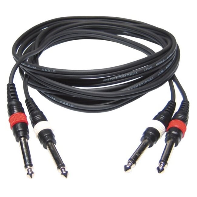 Hilec FL-22/3 2x mannelijke mono Jack / 2x mannelijke mono Jack kabel 3m