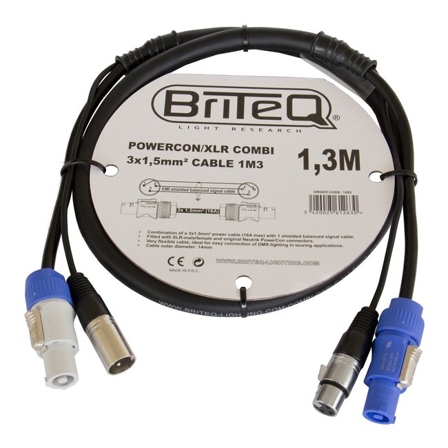 Hilec POWERCON/XLR COMBI 3x1,5mm² CABLE  1M3