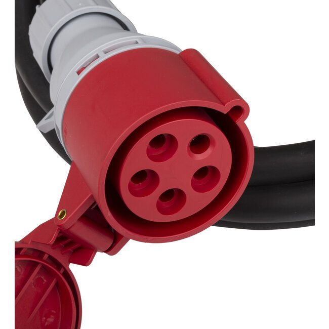 Hilec CEE-CABLE-32A-5G6-10M 5-polige CEE stroomkabel met transparante krimpkous