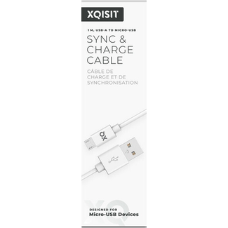 XQISIT XQISIT Extra Sterk Gevlochten Micro USB Naar USB-A 1 Meter Wit