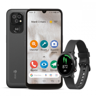 Doro Doro 8100 4G Smartphone - 32GB (Inclusief Smartwatch - Zwart)