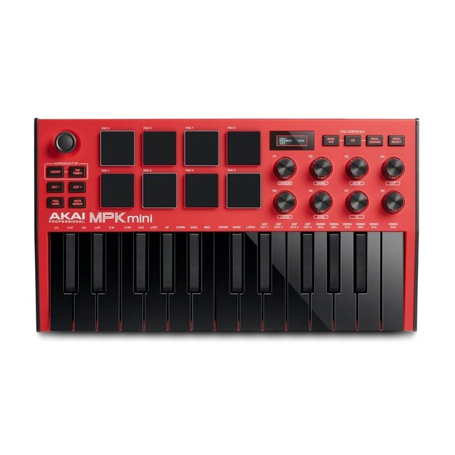 Akai MPK Mini MK3 Rood MIDI Keyboard Controller