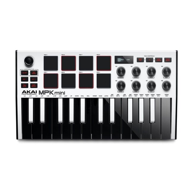 Akai MPK Mini MK3 Wit MIDI Keyboard Controller