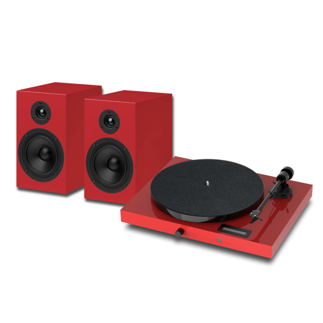 Pro-Ject Jukebox E1 OM 5E + HiFi Speakerset 5 Rood