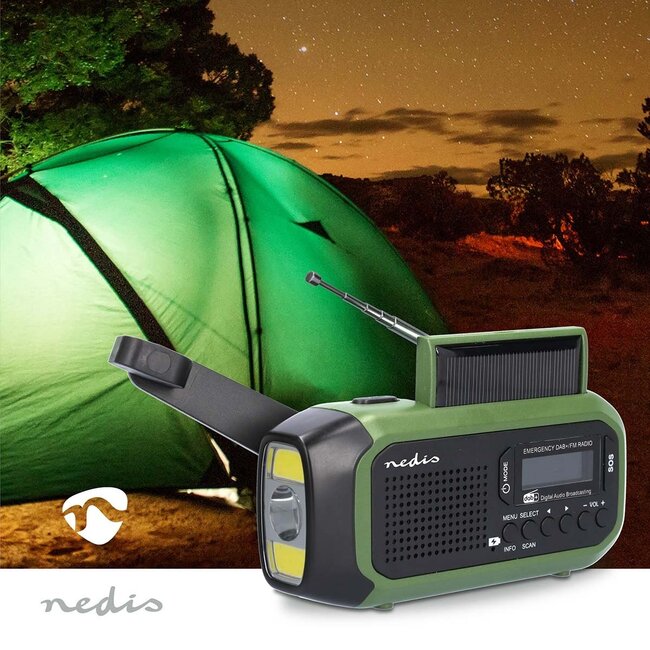 Nedis Noodradio draagbaar model DAB+/FM batterij gevoed