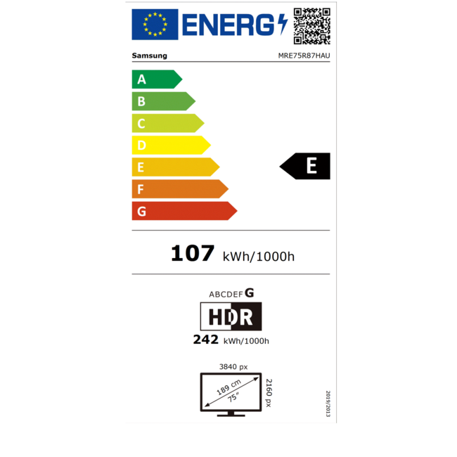 Samsung 75 Inch Micro RGB 4K Vision AI TV - MRE75R87HAUXXN