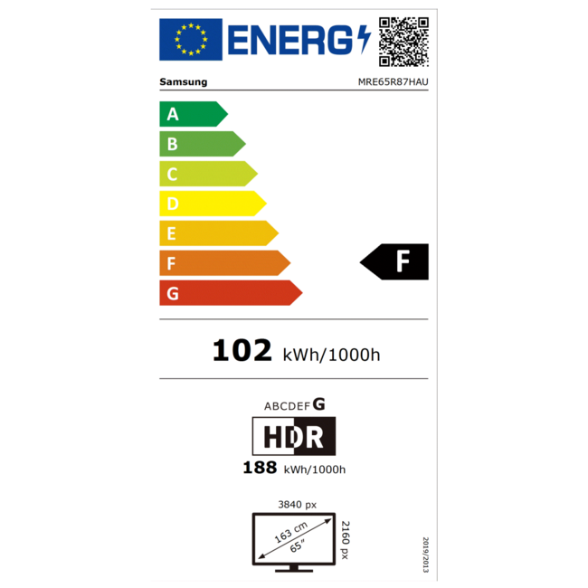 Samsung 65 Inch Micro RGB 4K Vision AI TV | MRE65R87HAUXXN