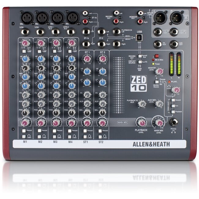 A&H - ZED-10 4 Mic/Line Inputs, 2 Stereo, USB