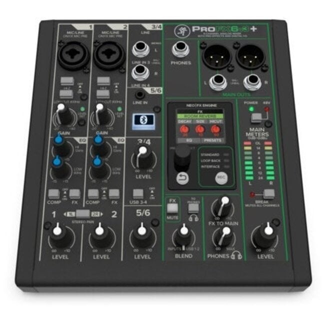 Mackie ProFX6v3+ 6-kanaals Analoge USB-C Mengtafel