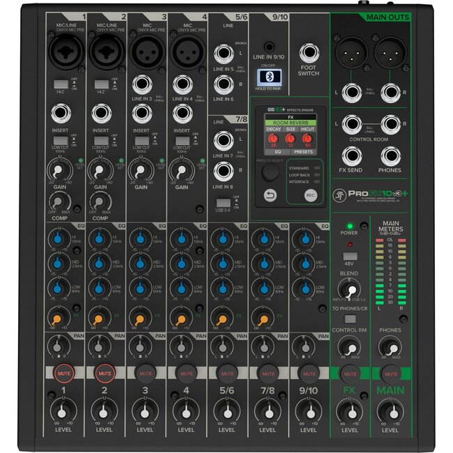 Mackie ProFX10v3+ 10-kanaals Analoge USB-C Mengtafel