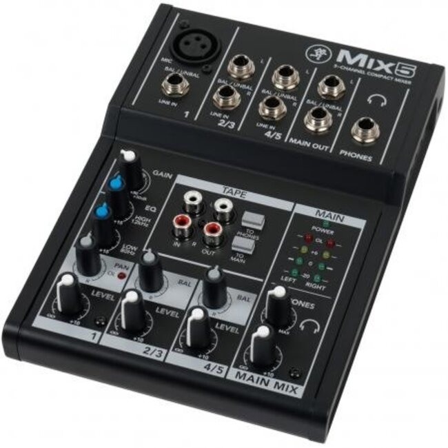 Mackie Mix5 Compacte 5-kanaals Analoge Mengtafel met Fantoomvoeding