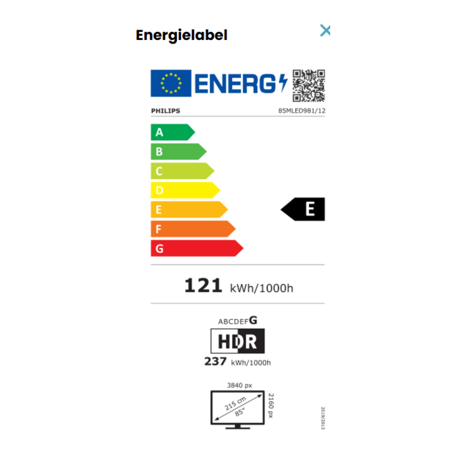 Philips 85MLED981/12 – 85 inch 4K RGB Mini-LED Ambilight TV
