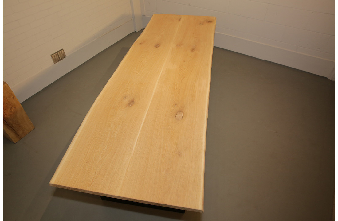 Boomstamtafel eikenhout 300 x 100 cm | Onderstel U-profiel