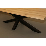 Rechte tafel eikenhout 260 x 100  cm | Matrix 200 cm onderstel