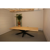 Rechte tafel eikenhout 260 x 100  cm | Matrix 200 cm onderstel