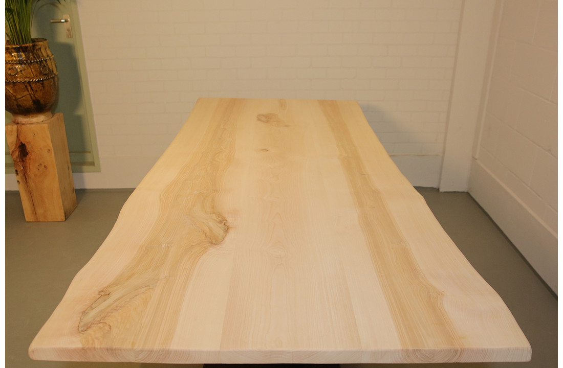 Boomstamtafel van Essenhout 250 x 100 cm | V-onderstel