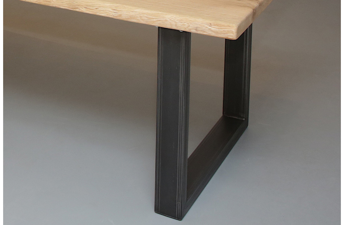 Boomstamtafel eikenhout 285 x 85 cm | U-profiel onderstel