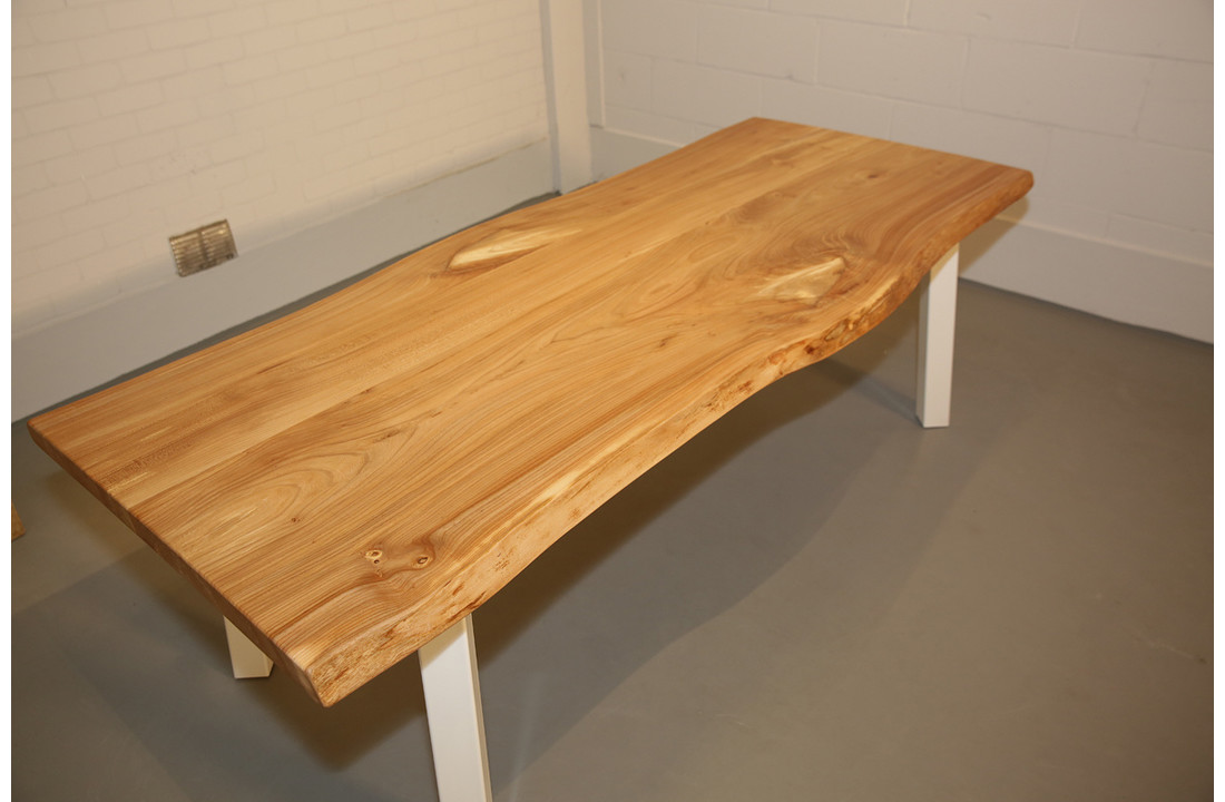 Boomstamtafel Lindehout 240 x 100 cm | Onderstel poot op strip