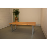 Boomstamtafel Beukenhout 220 x 95 cm | U-profiel onderstel gegalvaniseerd