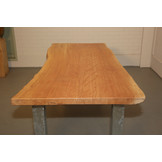 Boomstamtafel Beukenhout 220 x 95 cm | U-profiel onderstel gegalvaniseerd